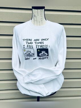 Vintage 90s Cat Shoebox Greetings Hallmark Funny Humor CrewNeck